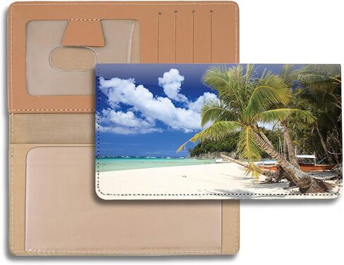 Beachfront Views Personal Leather Checkbook Cover for Top Tear Personal Checks in Saudi Arabia