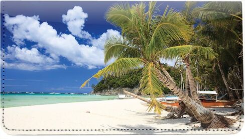 Beachfront Views Personal Leather Checkbook Cover for Top Tear Personal Checks in Saudi Arabia