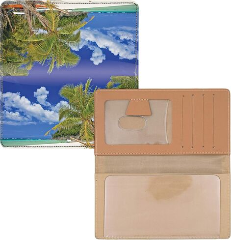Beachfront Views Personal Leather Checkbook Cover for Top Tear Personal Checks in Saudi Arabia