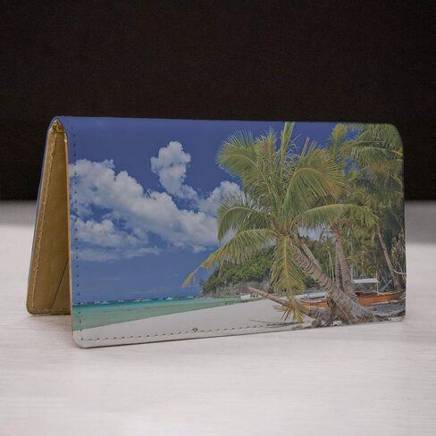 Beachfront Views Personal Leather Checkbook Cover for Top Tear Personal Checks in Saudi Arabia
