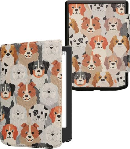 kwmobile Case Compatible with Pocketbook Verse/Verse Pro/Verse Color/Vivlio Light/Light HD Case - eReader Cover - Girl and Books Black/Beige in Saudi Arabia