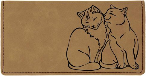 Purrfect Love Laser Engraved Leatherette Checkbook Cover Rustic/Gold in Saudi Arabia