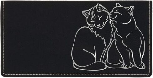 Purrfect Love Laser Engraved Leatherette Checkbook Cover Rustic/Gold in Saudi Arabia
