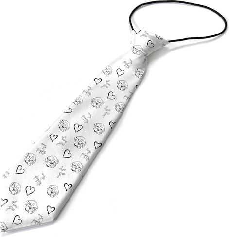 Toddler Size (Cute Bulldog Puppies) Pre-Tied Adjustable Novelty Necktie, Fashion Conversational Neck Strap Ties for Boys and Children, for Wedding Parties Events in Saudi Arabia