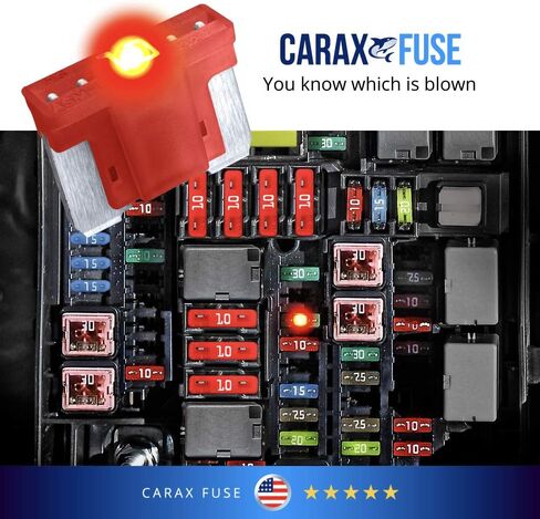 CARAX Glow Fuse – Premium Fuse Standard/Regular Blade ATC/ATO/ATS – 50 pcs. Assortment Kit – Glow When Blown LED Automotive Fuse – Smart Auto Glow Fuse Easy Identification – Mix 50 pcs. in Saudi Arabia