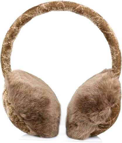 Girls Ear Warmers Quilted Velvet Fur Earmuffs in Saudi Arabia