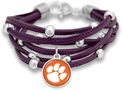 FTH Leather Strand Bracelet with Logo and Lobster Clasp in Kuwait