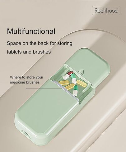 3-in-1 Pill Cutter with Pill Storage Case, Stainless Steel Blade Cuts Pills to 1/2, 1/3, 1/4, Ideal for Cutting Vitamins and Pills (Green) in Saudi Arabia