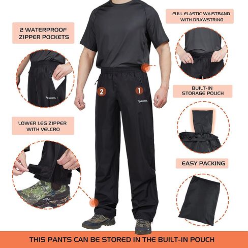 Rodeel Waterproof Fishing Rain Coat and Pant Suit for Men Outdoor Hiking (Rain Gear Jacket & Trouser Suit) in Kuwait