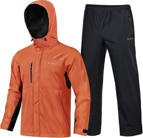 Rodeel Waterproof Fishing Rain Coat and Pant Suit for Men Outdoor Hiking (Rain Gear Jacket & Trouser Suit) in Kuwait