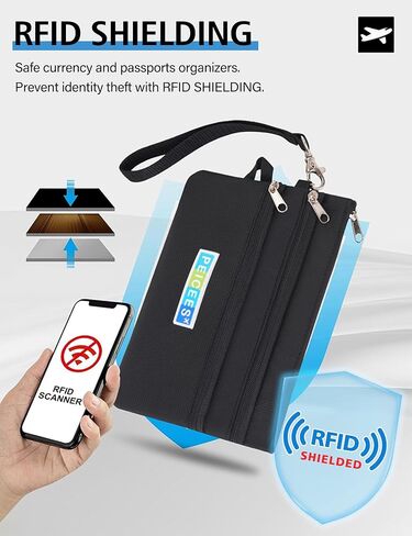 Peices Pack of 2 World Travel Essentials Currency and Passport Cash Cards Holder RFID محفظة حظر in Saudi Arabia