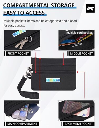 Peices Pack of 2 World Travel Essentials Currency and Passport Cash Cards Holder RFID محفظة حظر in Saudi Arabia