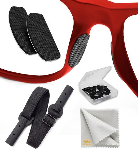 Nose Pads Glasses Anti Slip - 6 Pairs Adhesive Sunglass Nose Grip Pads 0.5 mm 7mm 16 mm - Keep Glasses from Sliding Down Nose (Clear Pads & Beige Glasses Strap) in Saudi Arabia