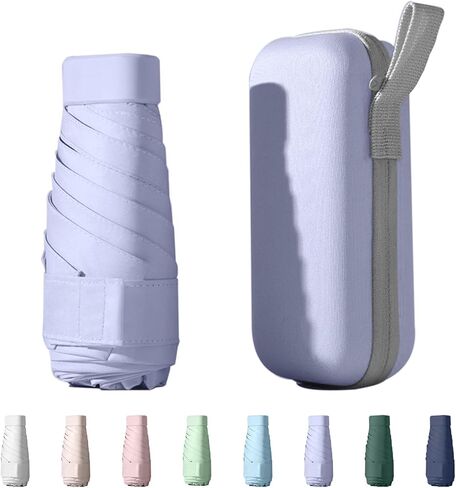 محفظة مظلة سفر صغيرة مع حالة مضغوطة وخفيفة الوزن ومظلة UV UPF 50+ حماية من أشعة الشمس ، ومظلة محمولة للرياح للنساء والرجال والأطفال in Kuwait