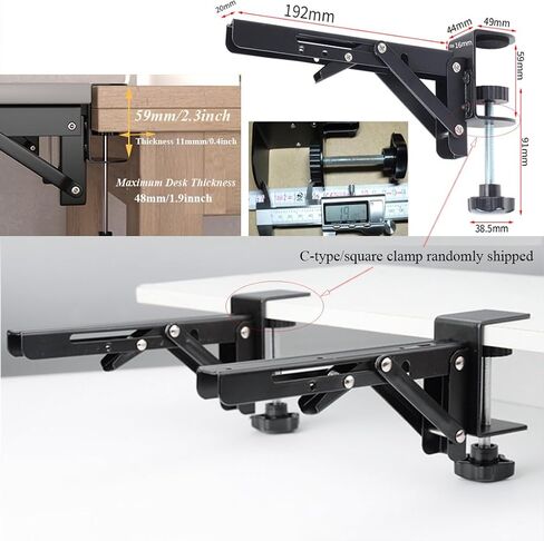 Desk Extender Support Bracket Desktop Extension Board Stand PC Keyboard Holder Arm Rest Tray Extension Plate Support Rack for Desk, 1 Set in Saudi Arabia