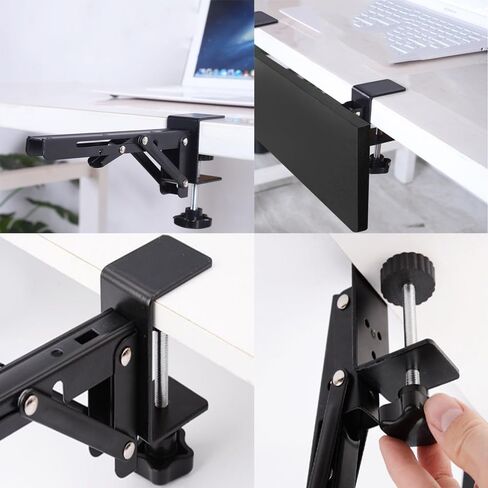 Desk Extender Support Bracket Desktop Extension Board Stand PC Keyboard Holder Arm Rest Tray Extension Plate Support Rack for Desk, 1 Set in Saudi Arabia
