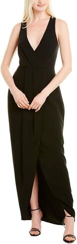 Dress the Population Women's Size Ariel Sleeveless Plunging Long Gown Wrap Dress Plus in Saudi Arabia