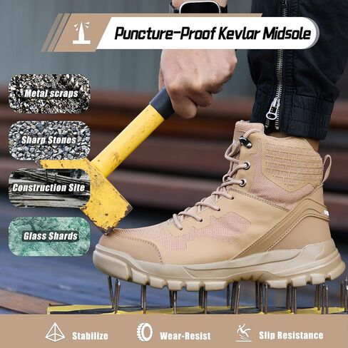 Steel Toe Shoes for Men Women Composite Toe Work Sneakers Indestructible Safety Tennis Shoes Lightweight Breathable Construction Sneakers Puncture Proof Air Cushion Ergonomic Design in Saudi Arabia