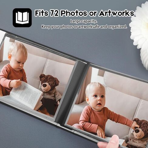 8x10 Photo Album Holds 72 Photos, 72 Pockets Photo Album 8x10 Linen Cover with Front Window, 8x10 Photo Album Book for 8x10 Wedding Family Anniversary Pictures (Black) in Saudi Arabia