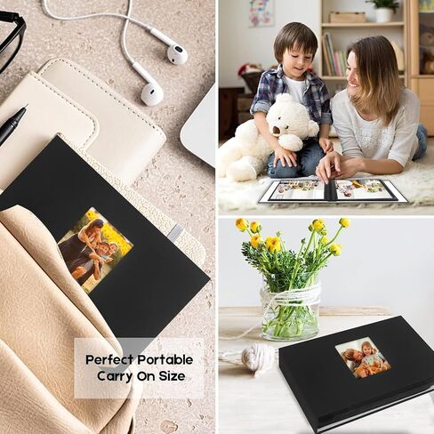 8x10 Photo Album Holds 72 Photos, 72 Pockets Photo Album 8x10 Linen Cover with Front Window, 8x10 Photo Album Book for 8x10 Wedding Family Anniversary Pictures (Black) in Saudi Arabia