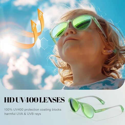 Kids Sunglasses Polarized for Youth Skin Feel TR90 Frame Beach Travel Summer Outdoor Glasses for Boys Girls Ages 5-14 in Kuwait