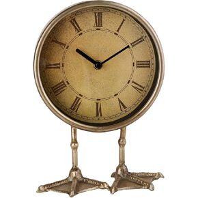 NIKKY HOME Vintage Gold Table Top Clock, Cute Duck Paw Silent Shelf Desk Clock Battery Operated Rustic Design, Home Decor for Living Room, Bedroom, Bedside in Saudi Arabia