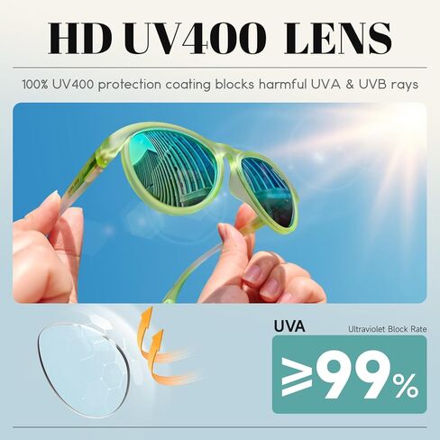 Kids Sunglasses Polarized for Youth Skin Feel TR90 Frame Beach Travel Summer Outdoor Glasses for Boys Girls Ages 5-14 in Kuwait