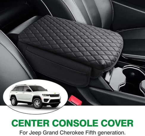 مخصص لغطاء وحدة التحكم المركزية Jeep Grand Cherokee WL 2022-2024 2025 2026 ملحقات ذراع الأذرع مركز وحدة التحكم PU PU LEATHER LEATH in Saudi Arabia