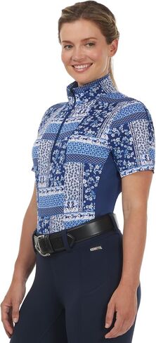 Kerrits Women's Breeze Ice Fil Short Sleeve Horse Riding Shirt – Ultra-Lightweight Cooling Equestrian Top, Great for Summer in Saudi Arabia