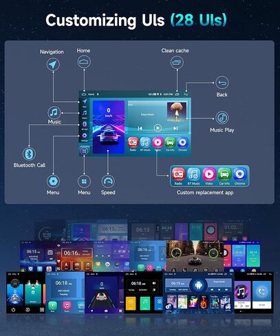 8 Core 8G+128G for Toyota Corolla 2009-2013 Android Car Stereo Radio with Wireless Apple CarPlay Android Auto Podofo 9 inch Touch Screen Bluetooth Car Radio with GPS WiFi/4G DSP in Kuwait