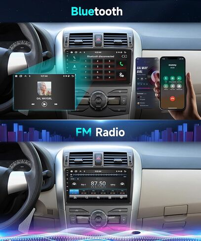 8 Core 8G+128G for Toyota Corolla 2009-2013 Android Car Stereo Radio with Wireless Apple CarPlay Android Auto Podofo 9 inch Touch Screen Bluetooth Car Radio with GPS WiFi/4G DSP in Kuwait