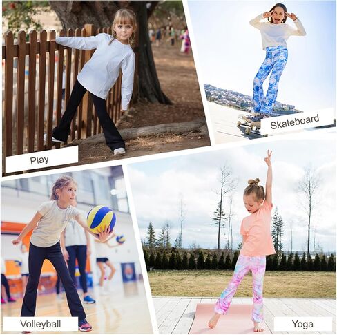 DIPUG Girls Flare Leggings with Pockets High Waisted Bootcut Pants for Kids, Soft Stretchy Yoga Dance Legging in Kuwait