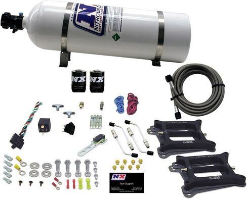 Nitrous Express - Dual 4150/Alcohol Nitrous Kit (100-500HP) w/15lb Bottle (50245-15) in Saudi Arabia