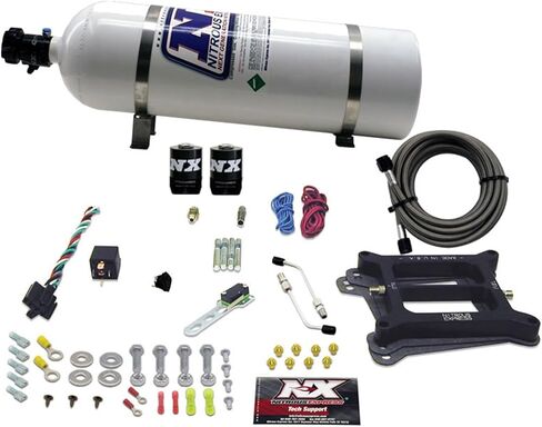 Nitrous Express - 4150 4-BBL/Alcohol Nitrous Kit (100-500HP) w/15lb Bottle (50045-15) in Saudi Arabia