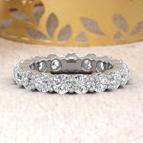 4 Carat Diamond Eternity Wedding Band Ring in 14K Gold - IGI Certified (Value Collection) in Saudi Arabia