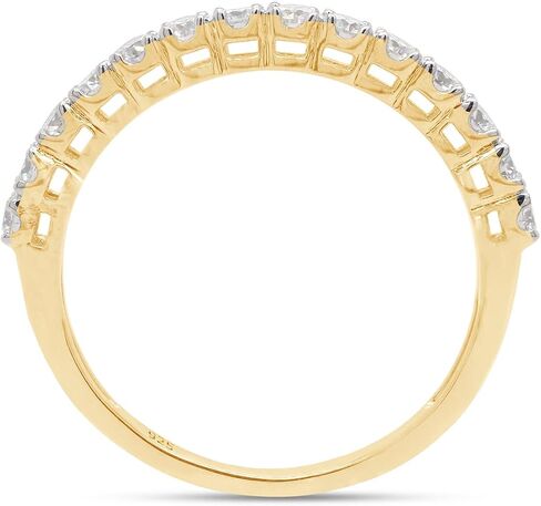 SAVEARTH DIAMONDS 1/2 cttw Round Cut Lab Created Moissanite Diamond Half Eternity Stackable Band Ring For Women In 14K Gold Over Sterling Silver (VVS1 Clarity, 0.50 Cttw) in Saudi Arabia