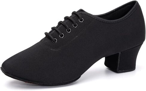 Hipposeus Women's Canvas Latin Dance Practice Shoes Lace Up Rallsa Salsa Tango Dance Shoes مع إصبع القدم المغلقة ، Model 701 in Kuwait