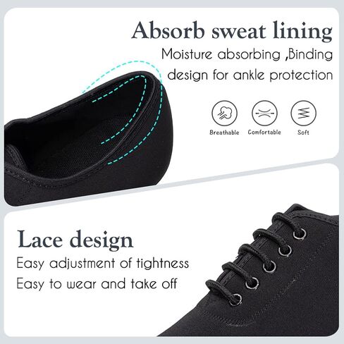 Hipposeus Women's Canvas Latin Dance Practice Shoes Lace Up Rallsa Salsa Tango Dance Shoes مع إصبع القدم المغلقة ، Model 701 in Kuwait