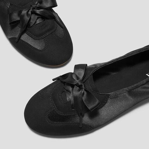 Viviaia yanka مستديرة القدم الرياضية الباليه الدانتيل الساتان شقق sneakerina in Kuwait