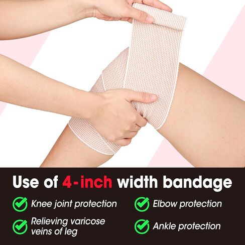 6 Pack Premium Elastic Bandage Wrap(2x3, 2x4, 2x6), Compression Bandage Wrap, Lymphedema Wraps for Legs, Ankle, Knee, Tummy in Kuwait