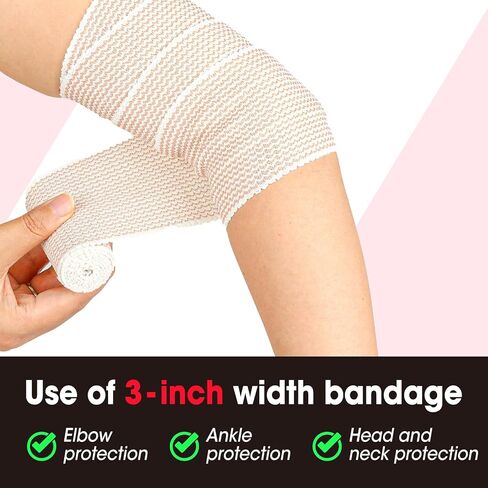 6 Pack Premium Elastic Bandage Wrap(2x3, 2x4, 2x6), Compression Bandage Wrap, Lymphedema Wraps for Legs, Ankle, Knee, Tummy in Kuwait