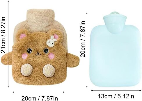 Hot Water Bottle with Cover, Hot Water Bottle with Cute Plush Cover, Super Soft Plush Cover for Pain Relief Headaches Cramps and Winter Warmth in Saudi Arabia