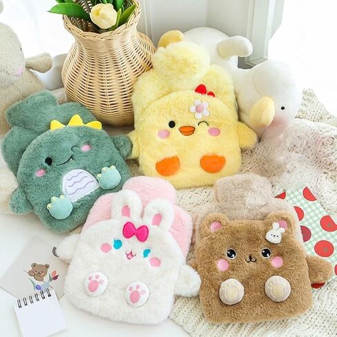 Hot Water Bottle with Cover, Hot Water Bottle with Cute Plush Cover, Super Soft Plush Cover for Pain Relief Headaches Cramps and Winter Warmth in Saudi Arabia