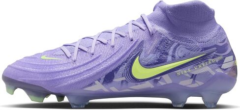Nike United Phantom Luna 2 Elite FG High-Top Soccer Cleats (HF1600-500, Purple Agate/Barely Volt) in Saudi Arabia
