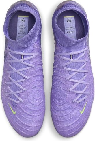 Nike United Phantom Luna 2 Elite FG High-Top Soccer Cleats (HF1600-500, Purple Agate/Barely Volt) in Saudi Arabia