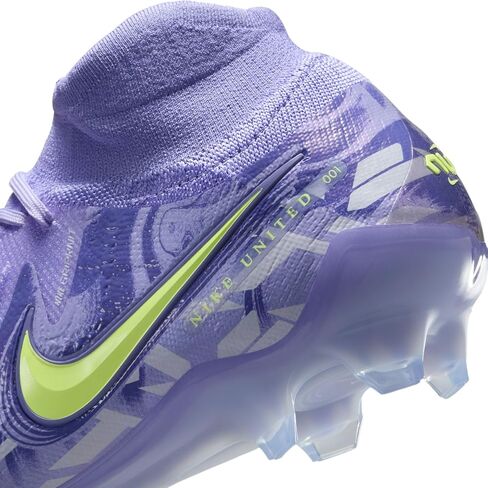 Nike United Phantom Luna 2 Elite FG High-Top Soccer Cleats (HF1600-500, Purple Agate/Barely Volt) in Saudi Arabia