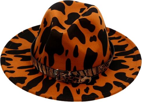 Partykindom Jazz Top Hat Flat Ladies Leopard Festival Black Cap Spot عيد ميلاد للقبعة القبعات الرجعية قبعة فيدورا in Kuwait
