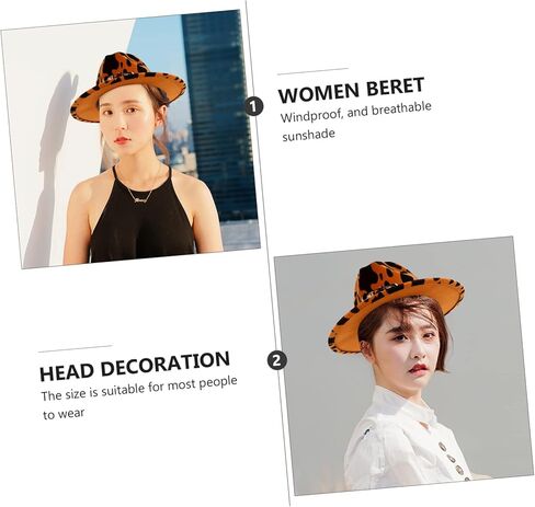 Partykindom Jazz Top Hat Flat Ladies Leopard Festival Black Cap Spot عيد ميلاد للقبعة القبعات الرجعية قبعة فيدورا in Kuwait