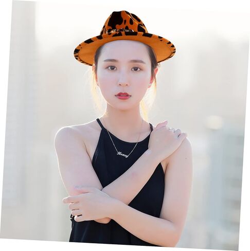 Partykindom Jazz Top Hat Flat Ladies Leopard Festival Black Cap Spot عيد ميلاد للقبعة القبعات الرجعية قبعة فيدورا in Kuwait