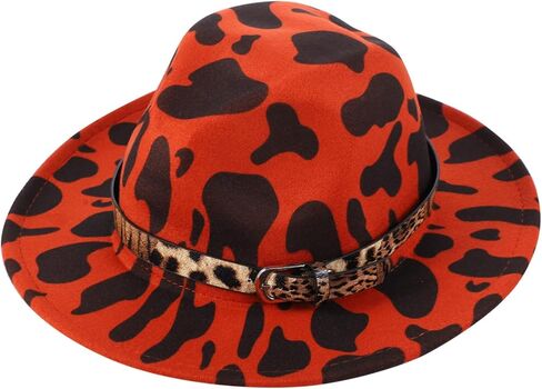 Partykindom Jazz Top Hat Flat Ladies Leopard Festival Black Cap Spot عيد ميلاد للقبعة القبعات الرجعية قبعة فيدورا in Kuwait